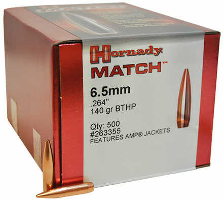 Hornady 6.5mm .264 Diameter 140 Grain Boat Tail Hollow Point Match 2,000 /Case