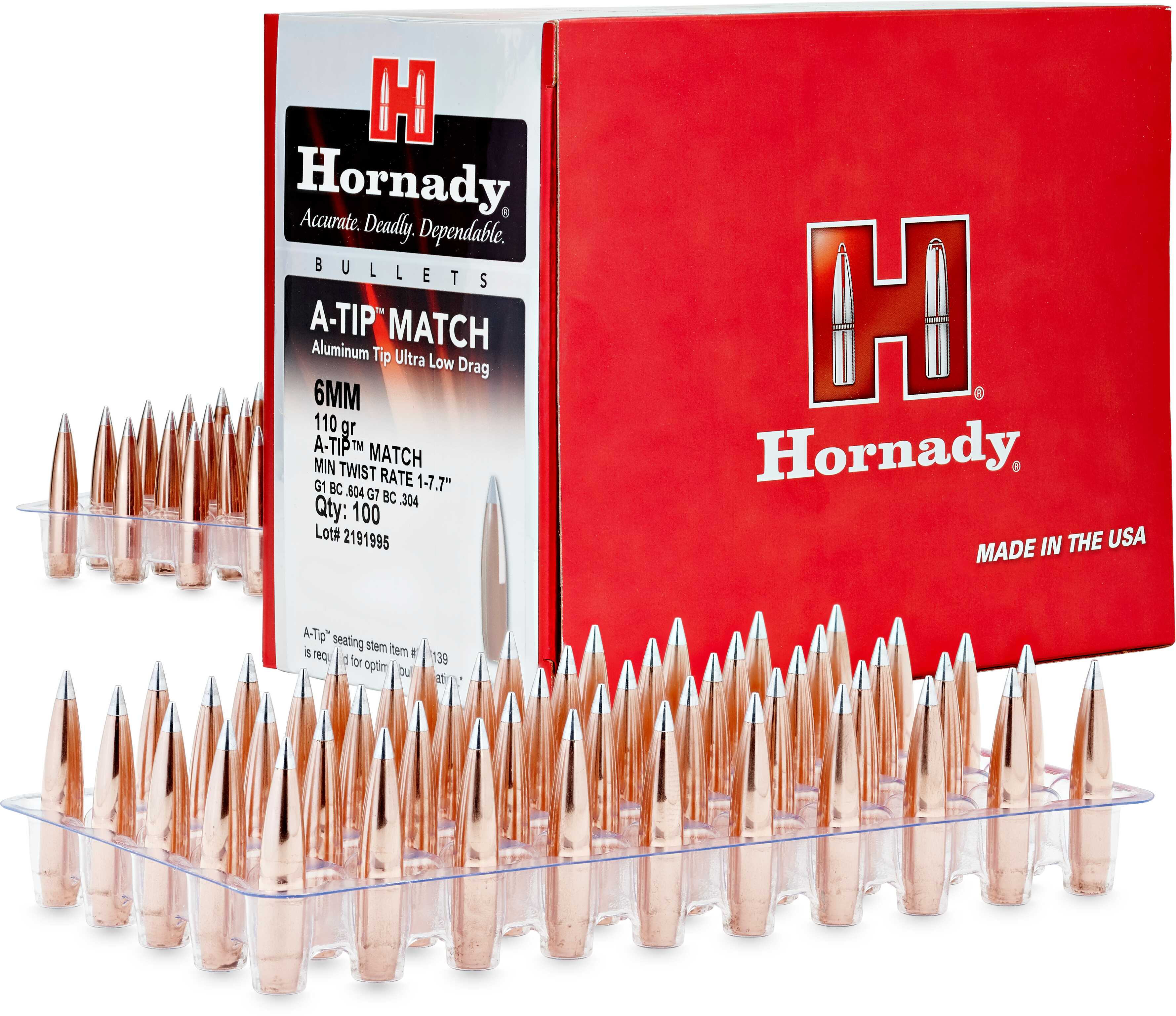 Hornady Aluminum Tip Rifle Bullets 7mm .284" 190 Gr A-Tip Match 100/ct