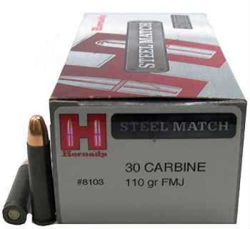 30 Carbine 110 Grain Full Metal Jacket 50 Rounds Hornady Ammunition