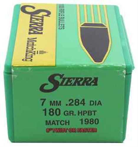 Sierra 7mm .284 Diameter 180 Grain Hollow Point Boat Tail Matchking 100 Count