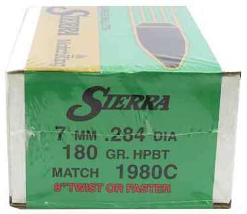Sierra 7mm .284 Diameter 180 Grain Hollow Point Boat Tail Match King 500 Count