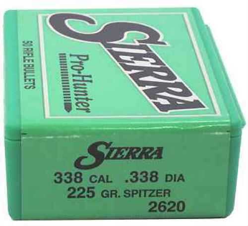 Sierra 338 Caliber .338 Diameter 225 Grain Spitzer Pro Hunter 50 Count