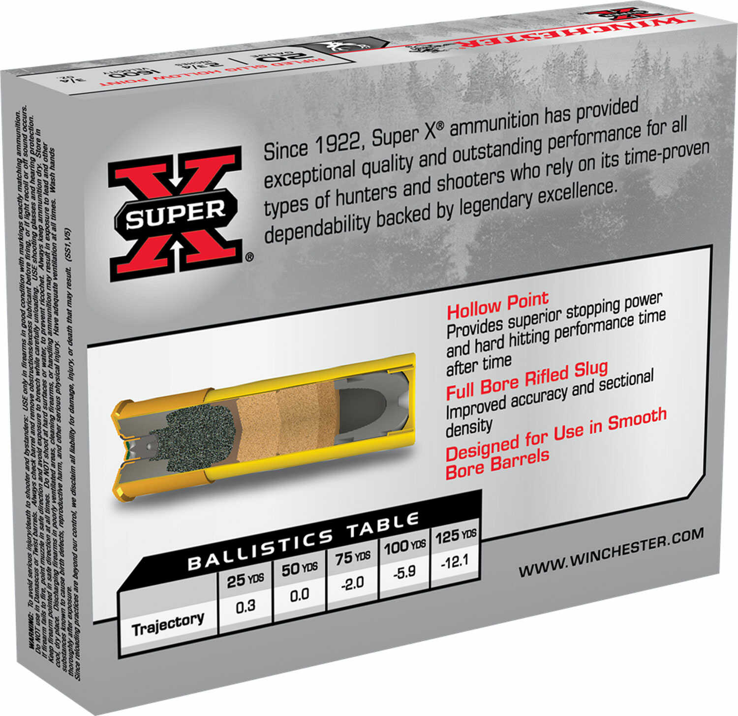 Winchester Super-X Rifled Slug Hollow Point 20 ga. 2.75 in. 3/4 oz. Rifled Slug 5 rd. Model: X20RSM5