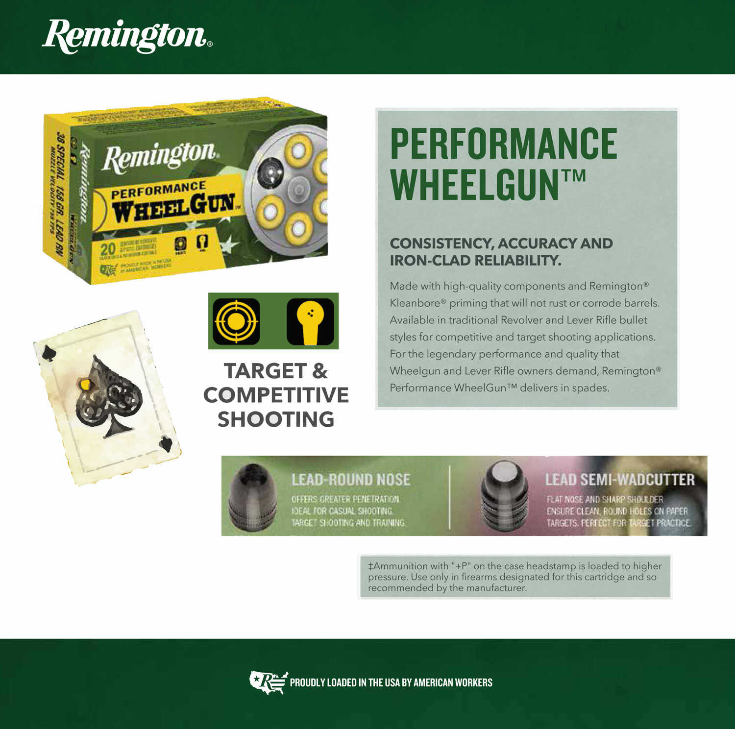Remington Performance Wheel Gun Ammo 357 Mag. 158 gr. Lead SWC 50 rd. Model: 22223