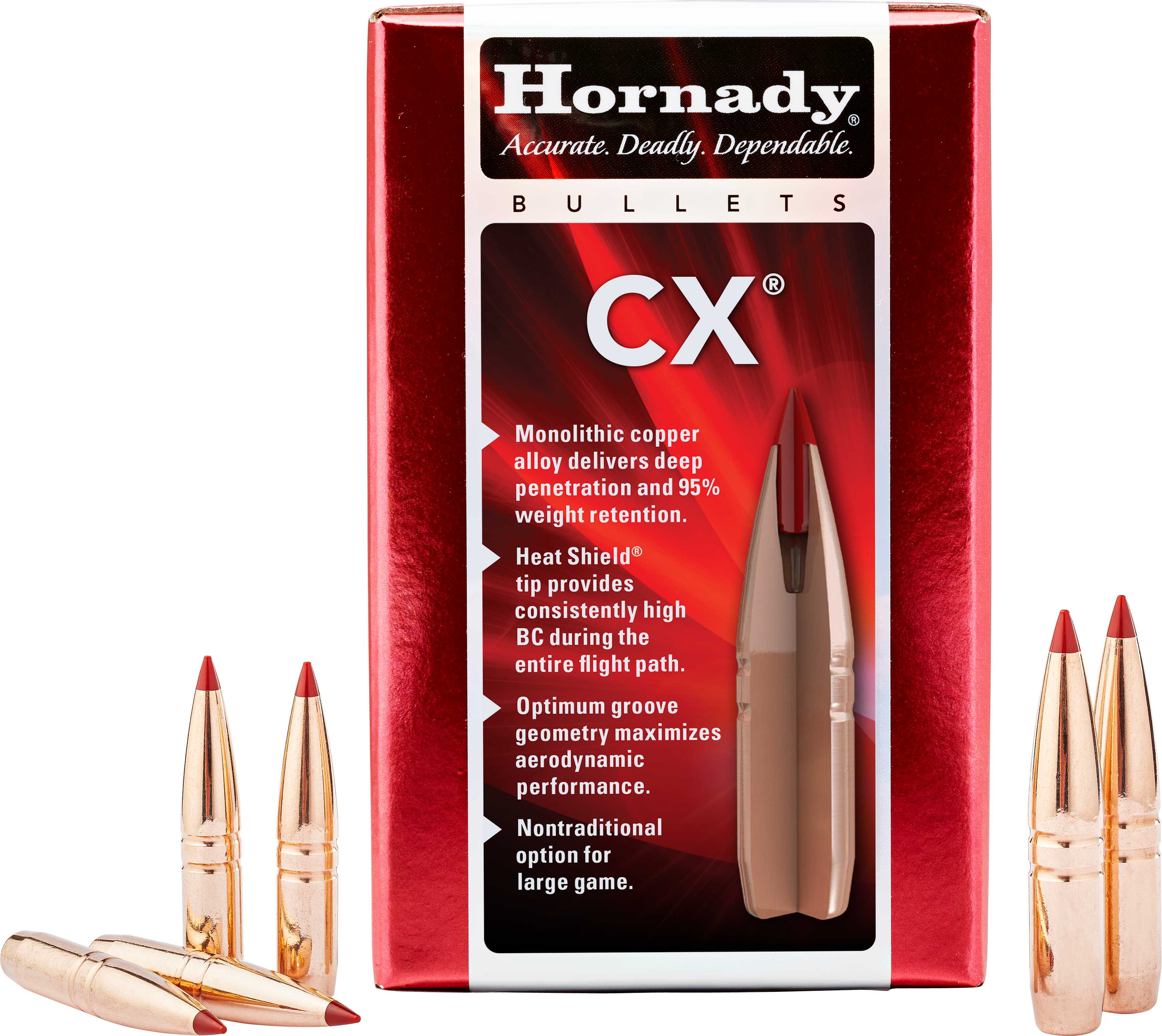 Hornady 254104 CX 25 Cal 90 Gr Copper Solid 50 Per Box