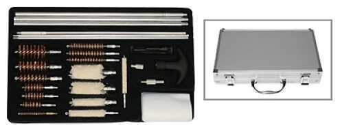 NCSTAR Universal Gun Cleaning Kit 2 Sets of Rods 10 Bronze Bore Brushes 5 Mops Aluminum Carry Case with La