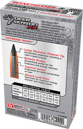 Winchester Deer Season XP Rifle Ammo 7mm-08 Rem. 140 gr. Extreme Point Polymer Tip 20rd Model: X708DS
