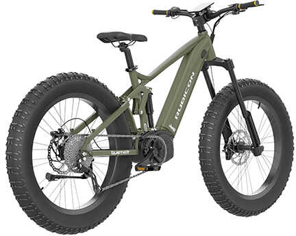 QuietKat Rubicon Bike Military Green Small Under 5'6" SRAM 9-Speed Ultra 1000W Mid-Drive Motor