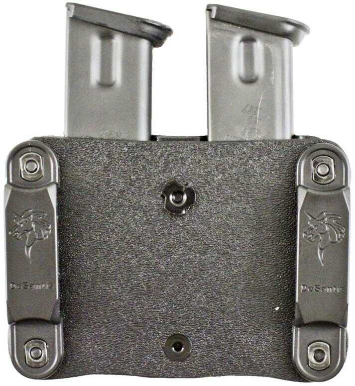 Desantis Gunhide A87KJLLZ0 Quantico Double Mag Pouch OWB 9mm, 40 S&W Sig 1911 W/Rail 5" 1.5" Belt Black Kydex