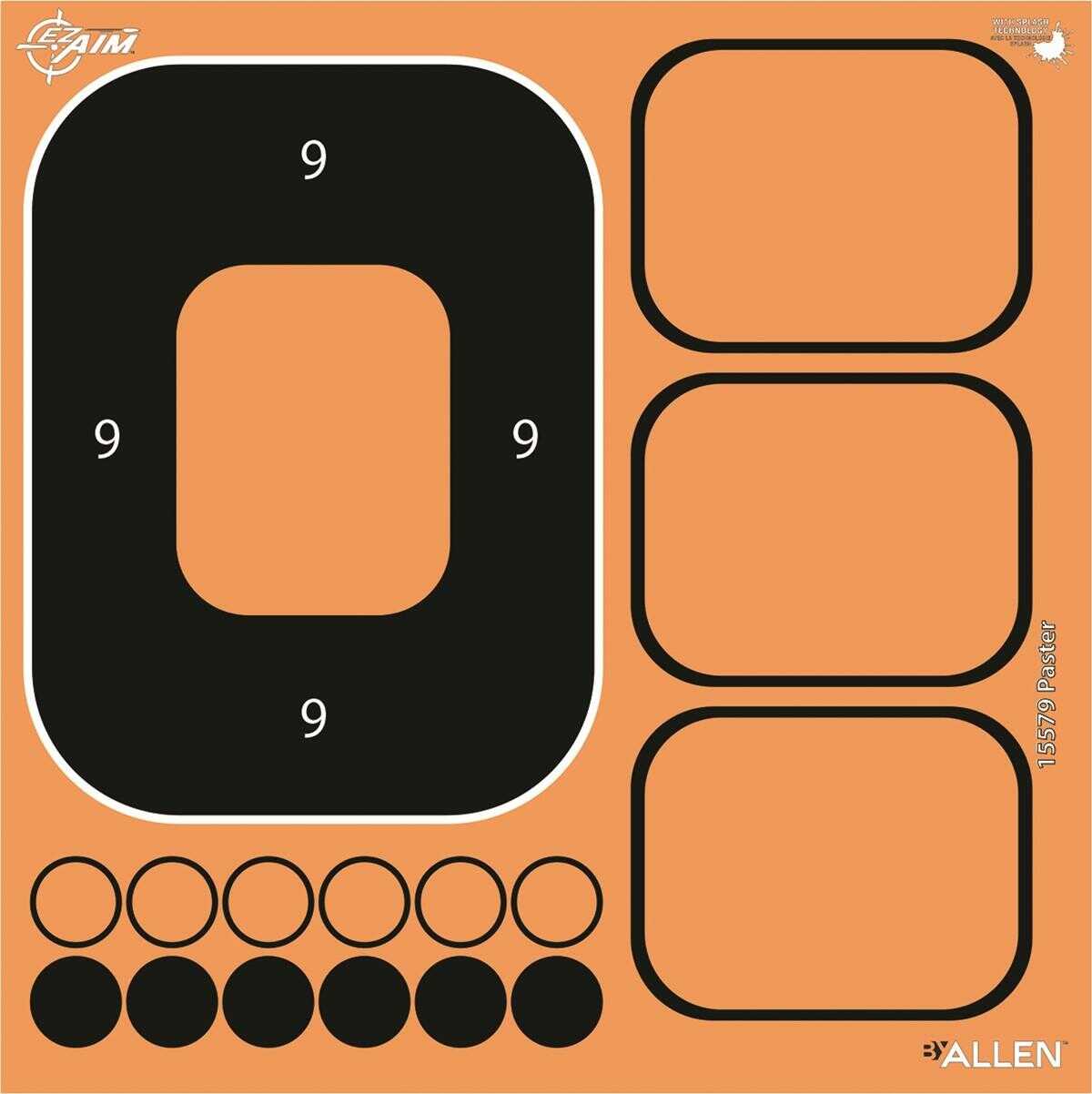 EZ-Aim Splash Trainer Kit & Target Stand Self-Adhesive Paper Oval Black/Orange