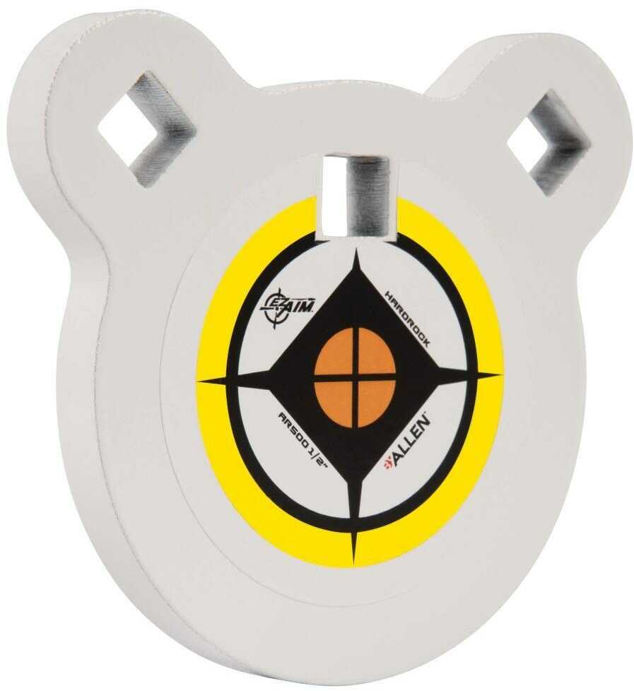 EZ-Aim 15596 Hardrock Shooting Target Handgun/Rifle Gong Yellow/White/Black AR500 Steel 4" L X W 0.50" 1/2" Thick