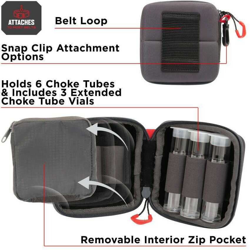 Allen 8316 Gray/Red Holds 6 Choke Tubes