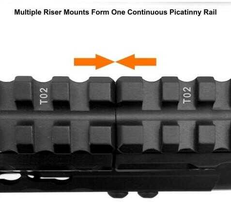 Leapers Inc. - UTG Riser Mount 1" 3 Slots Fits Picatinny Black Finish MT-RSX1S