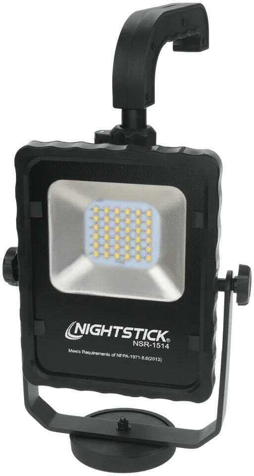 Nightstick Rechargeable Led Scene Light With Magnetic Base And Telescoping Handle Black
