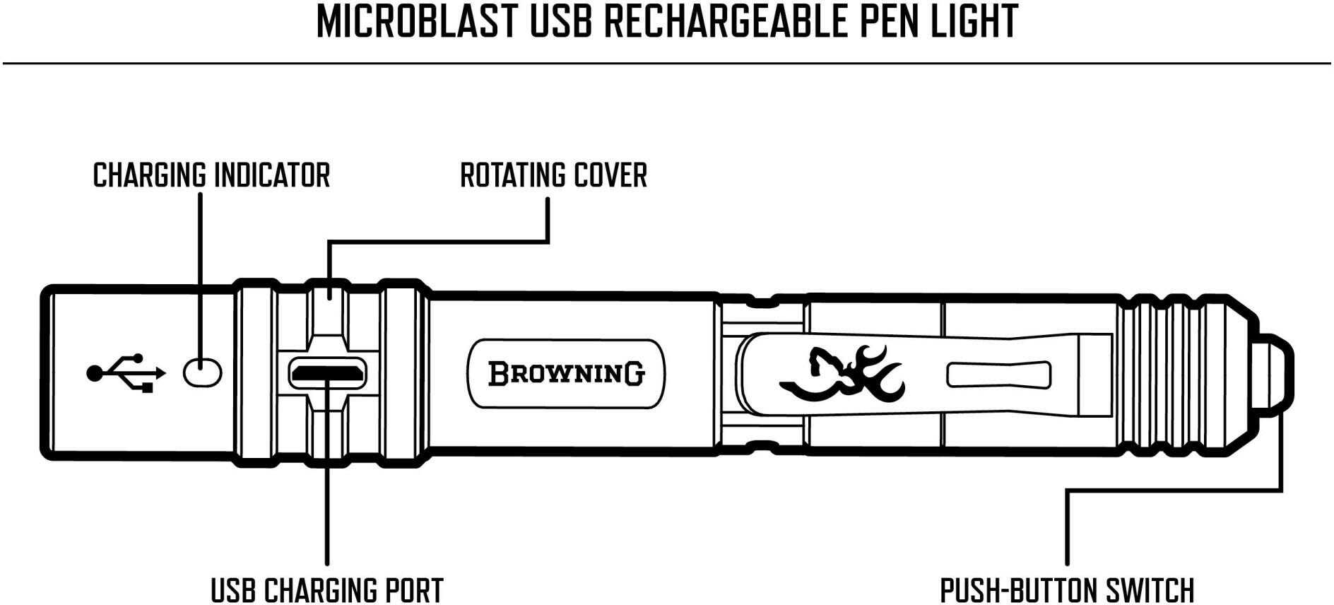 Browning Microblast USB Rechargeable Pen Light-img-1