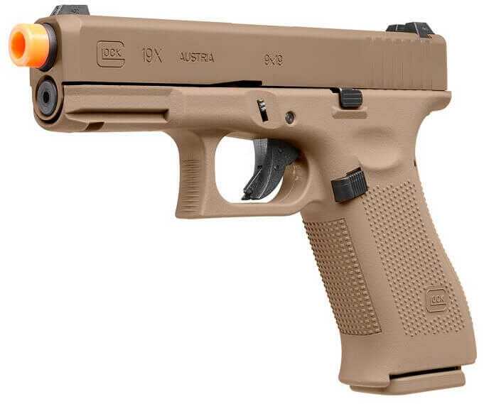 Umarex Glock? 19X Gen5 Blowback Airgun Pistol - Coyote Airsoft 6mm BB