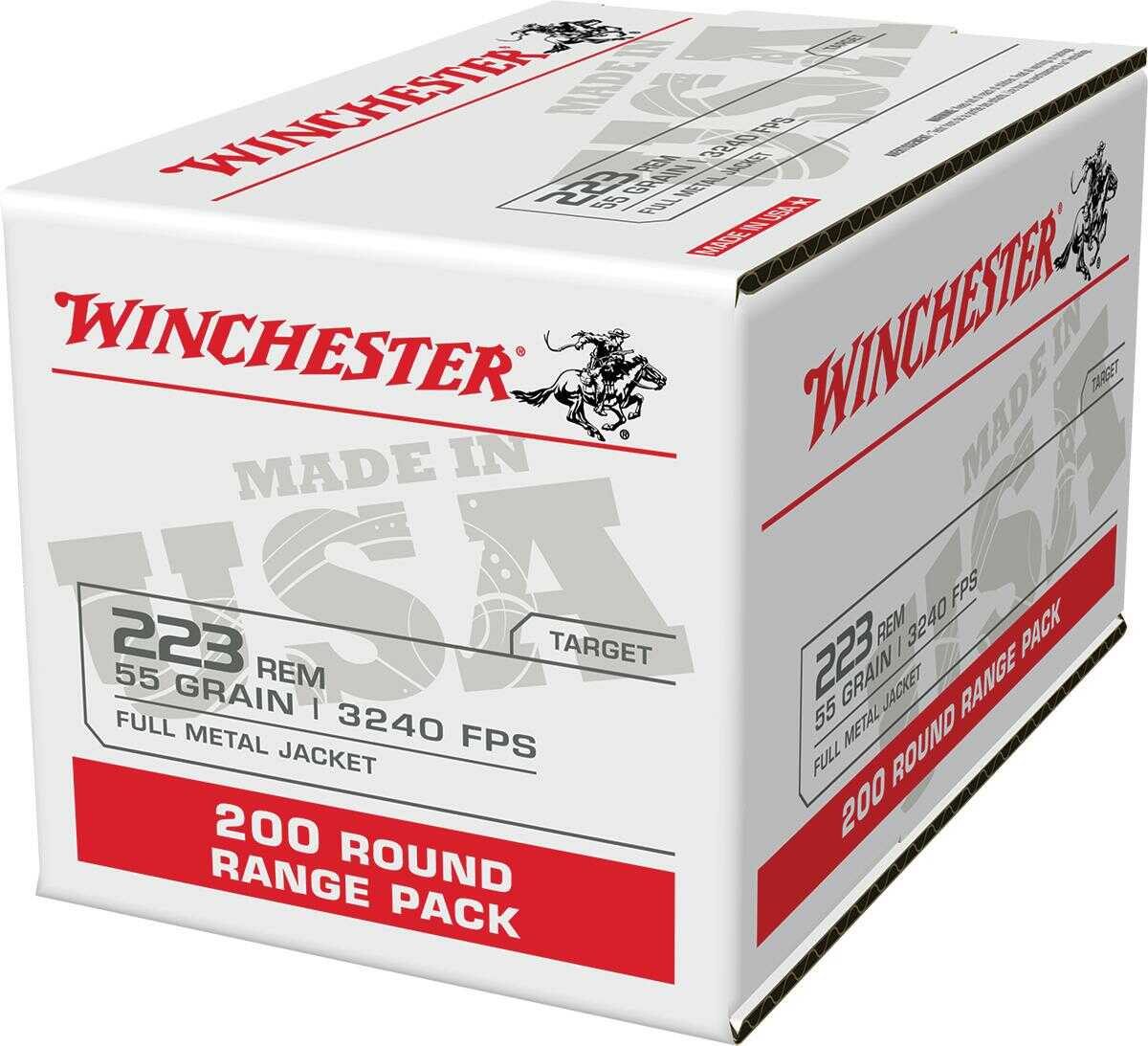 223 Rem 55 Grain FMJ 200 Rounds Winchester Ammunition 223 Remington