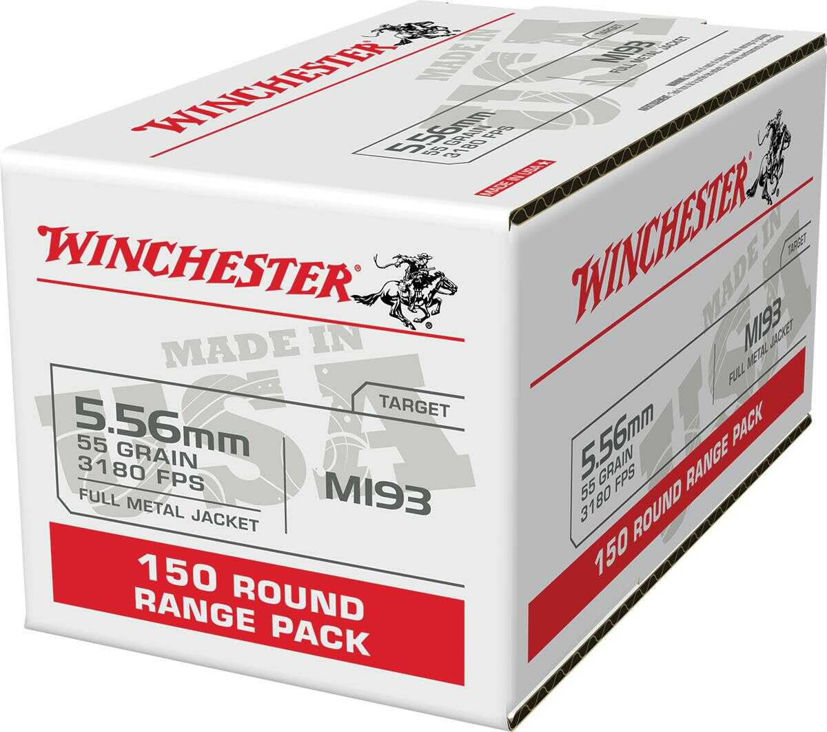 223 Rem 55 Grain Full Metal Jacket 150 Rounds Winchester Ammunition 223 Remington