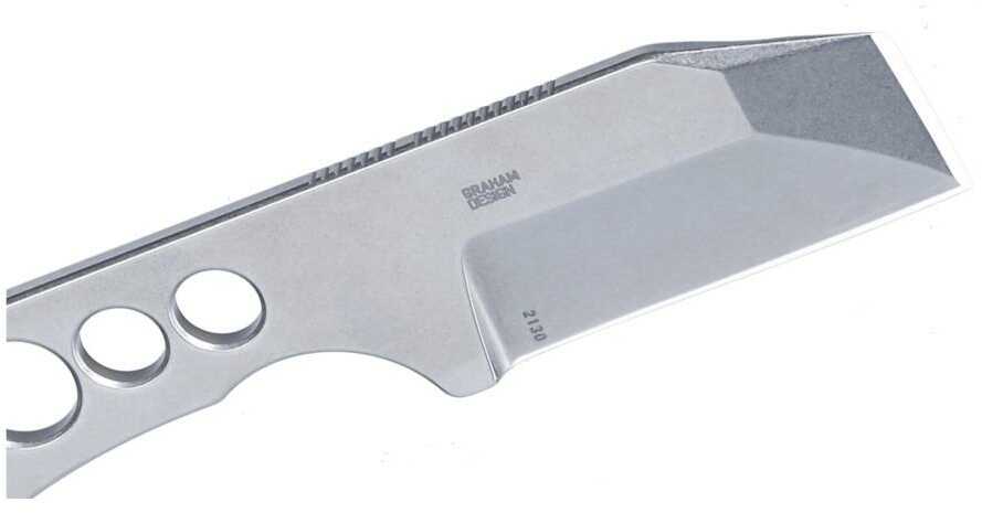 Crkt 2130 Razel Chisel 2" Fixed Plain Stonewashed 8cr13mov Ss Blade/silver Skeletonized Stainless Steel Handle Includes