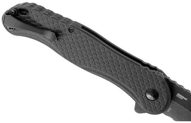 Crkt 2267 Taco 4.22" Folding Part Serrated Black Stonewashed 4116 Ss Blade/black Textured Grn Handle Includes Pocket Cli