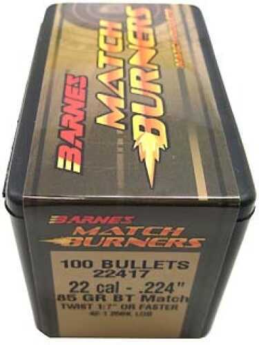 Barnes Bullets 30164 Match Burners 22 Caliber .224 85 GR Boat Tail 100 Box