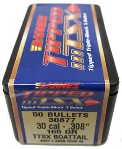 Barnes Bullets 30368 Tipped TSX Caliber 308 165 GR Boat Tail 50 Per Box