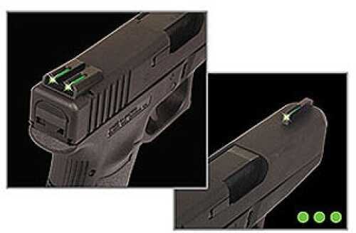 Truglo TG131GT1 Brite-Site TFO Low Set Fits Glock 17/19/22/23/24/26/27/33/34/35/38/39 Tritium/Fiber Optic Green Front/ R