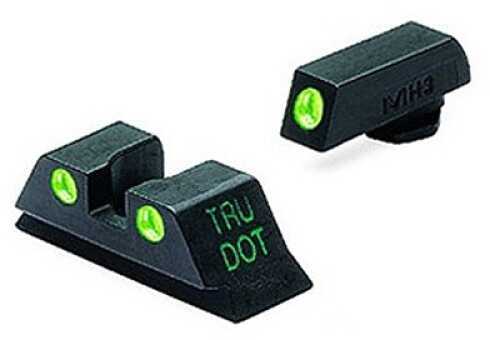 Meprolight 10222 Tru-Dot Night Sight Set Fits Glock 20/21/29/30/36/41 Tritium Green Front Rear Black