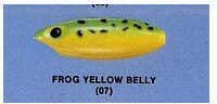 Arbogast Jitterbug-3/8Oz Frog/Yellow G600-07