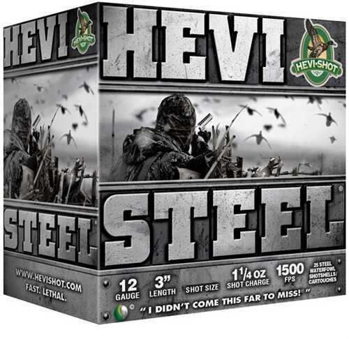 12 Gauge 3" Steel #3  1-1/4 oz 25 Rounds Hevi-Shot Shotgun Ammunition