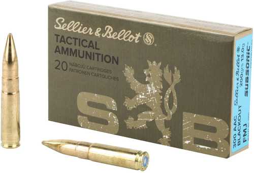 300 AAC Blackout 220 Grain Full Metal Jacket 20 Rounds Sellior & Bellot Ammunition