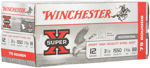 12 Gauge 3-1/2" Lead BB  1-3/8 oz 75 Rounds Winchester Shotgun Ammunition