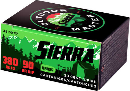 380 ACP 90 Grain Jacketed Hollow Point 20 Rounds Sierra Ammunition