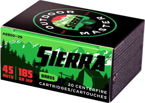 45 ACP 185 Grain Jacketed Hollow Point 20 Rounds Sierra Ammunition