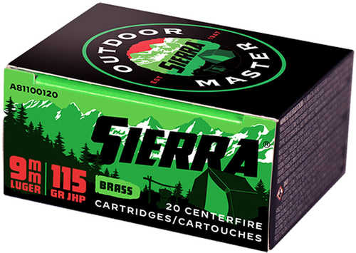9mm Luger 115 Grain Jacketed Hollow Point 20 Rounds Sierra Ammunition