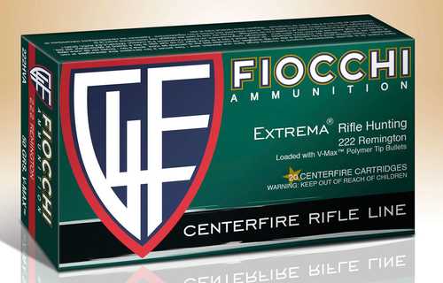 .222 Rem 50 Grain V-Max 20 Rounds Fiocchi Ammunition 222 Remington