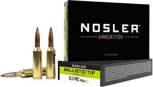 Nosler 43457 Ballistic Tip 6.5 Prc 140 Gr Spitzer Boat-Tail (SBT) 20 Per Box/10 Cs