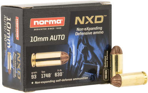 Norma Ammunition 611340020 Self Defense NXD 10mmAuto 93gr 20 Per Box/10 Case