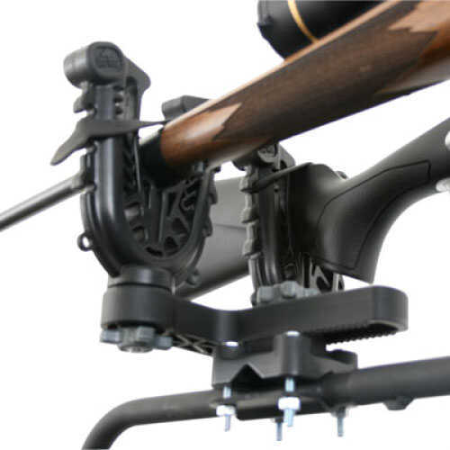 FlexGrip Pro Double Gun And Bow Rack Attaches To ATV - Forks Are 15 Percent larger 7" X 5.5" 1" Extended carrying