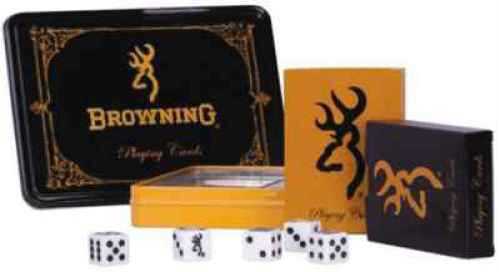 Browning Game Tin 2 Decks Of Cards / 5 Dice