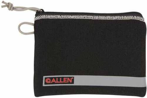 Allen 3626 Pistol Pouch Made Of Black Polyester With Lockable Zippers, Id Label & Fleece Lining Holds Compact Size Handg