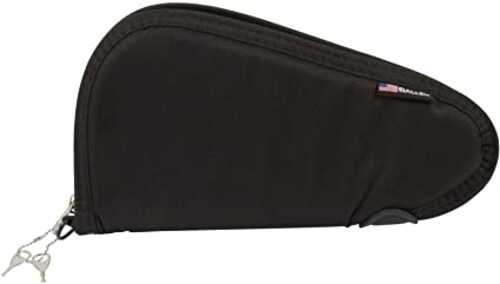 Allen 3630 Pistol Pouch Made Of Black Polyester With Lockable Zippers, Id Label & Fleece Lining Holds Oversized Handgun