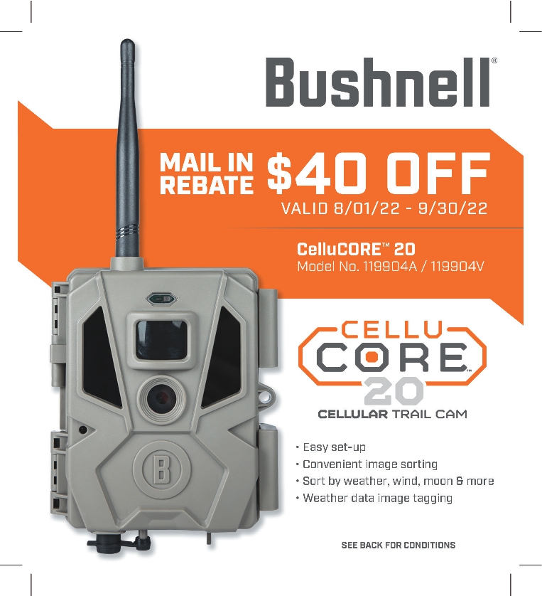 Image for news headline - Bushnell CelluCORE 20 Rebate