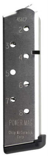 Chip Mccormick 8 Round 45 ACP Colt 1911 Magazine With Stainless Finish Md: 14131