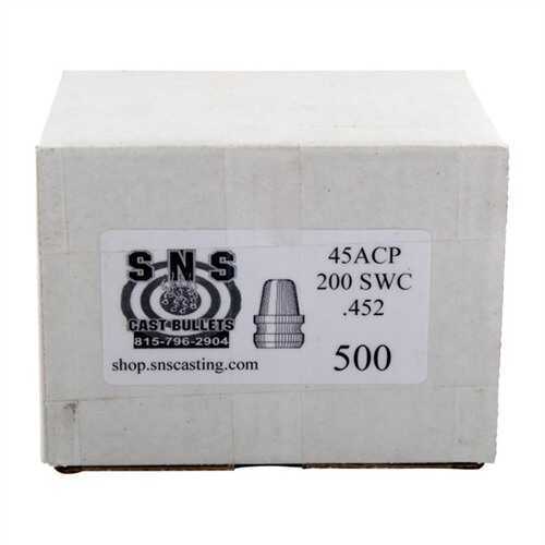 SNS Cast Bullet 45 ACP .452 200 Grains SWC