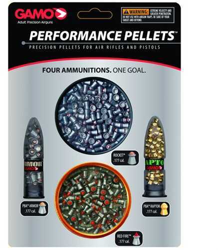 Gamo Performance Pellet Combo Pack 1000 Pellets Total - PBA Armor Red Fire & Rocket