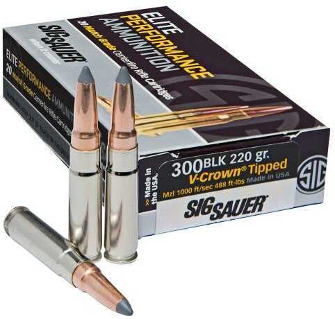 300 AAC Blackout 220 Grain ELD-X 20 Rounds Sig Sauer Ammunition