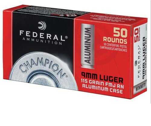 9mm Luger 115 Grain Full Metal Jacket 200 Rounds Federal Ammunition