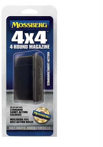 Mossberg Magazine Short Action Caliber 22-250 Rem 243 Win 7mm-08 308 4Rd Fits Patriot and 4X4 Rifles Black Finis