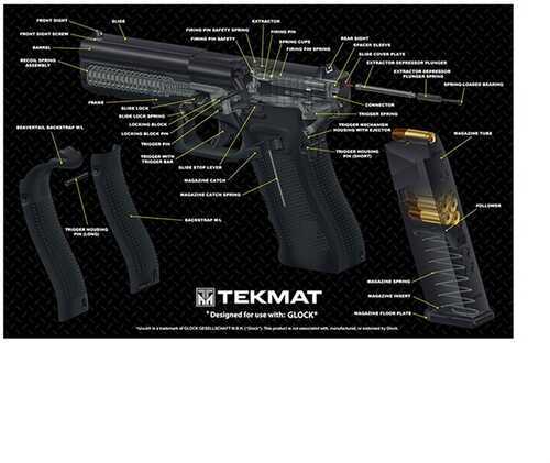 Beck TEK LLC (TEKMAT) R17for GlockCA for 3D Cutaway Cleaning Mat Parts Diagram 17" X 11" Black/White